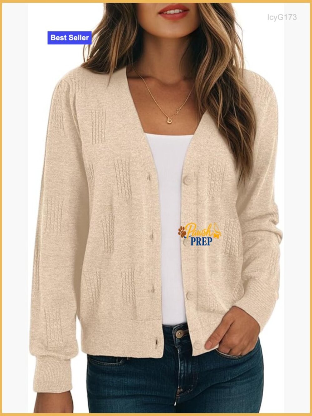 Lightweight V-Neck Cable Knit Cardigan Button Down Shrug Sweater